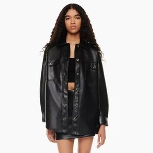 Aritzia Leather Ganna Shirt Jacket